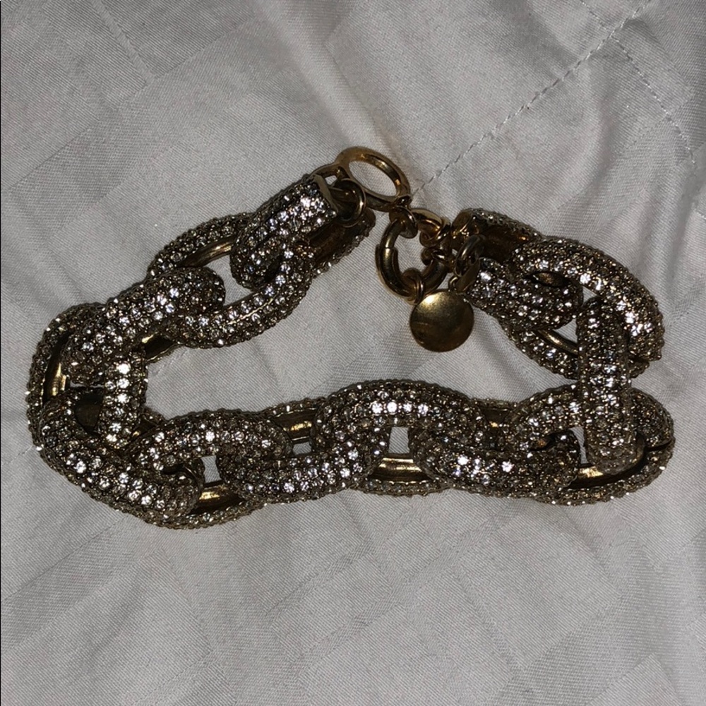 Jcrew Gold Pave Link Statement Bracelet - Picture 4 of 6